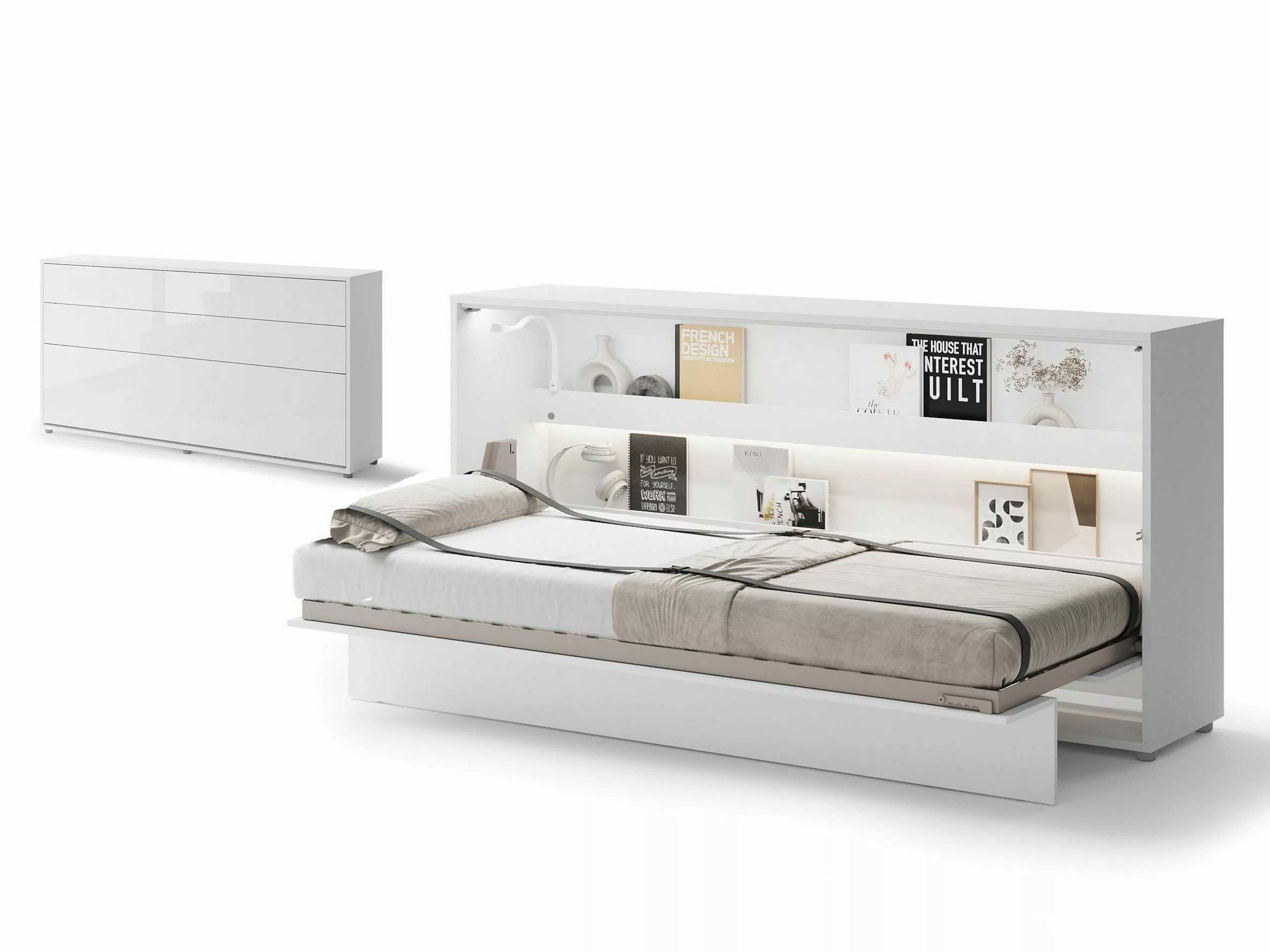 Compleo Schrankbett Horizontal Wandklappbett Lenart Bed günstig online kaufen