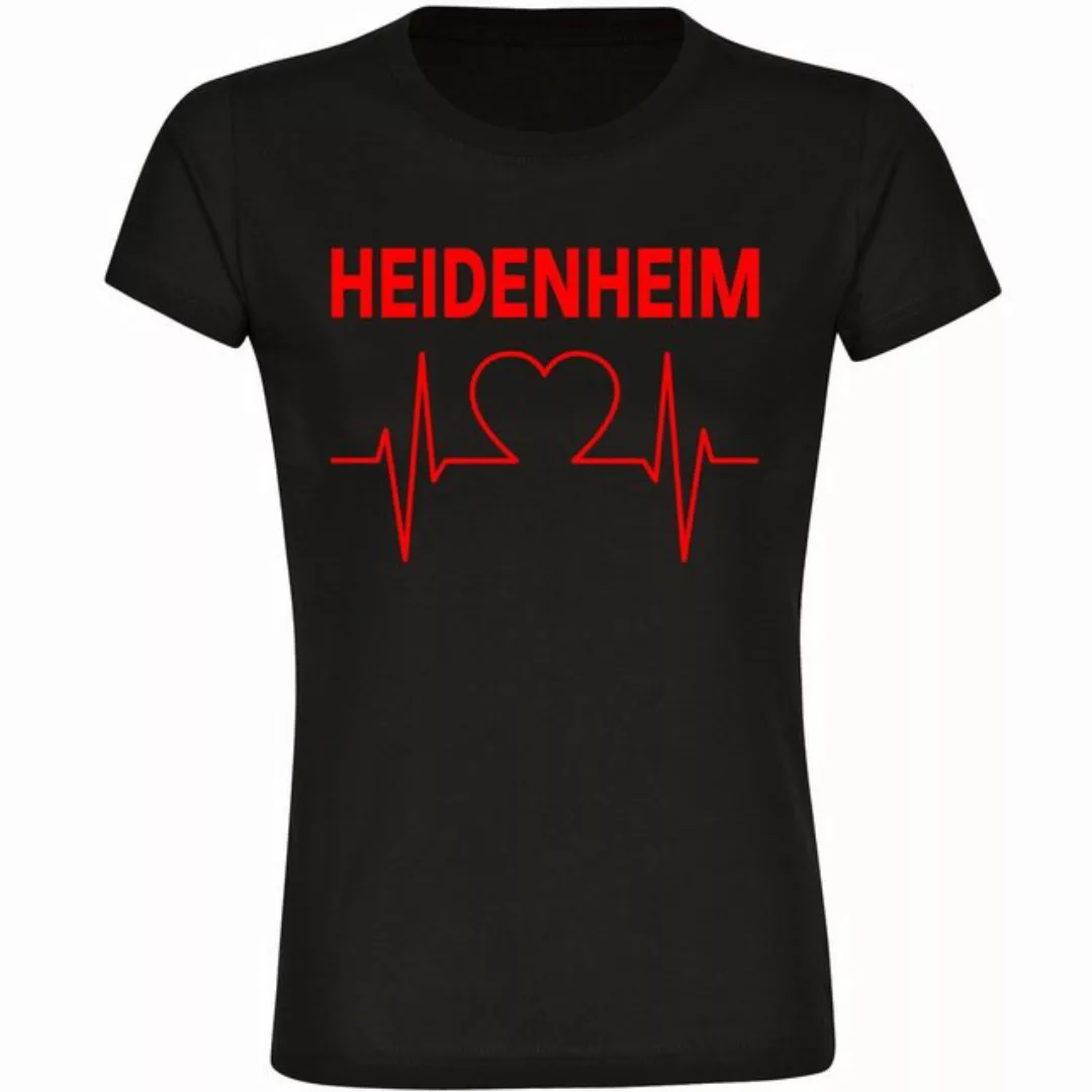 multifanshop T-Shirt Damen Heidenheim - Herzschlag - Frauen günstig online kaufen