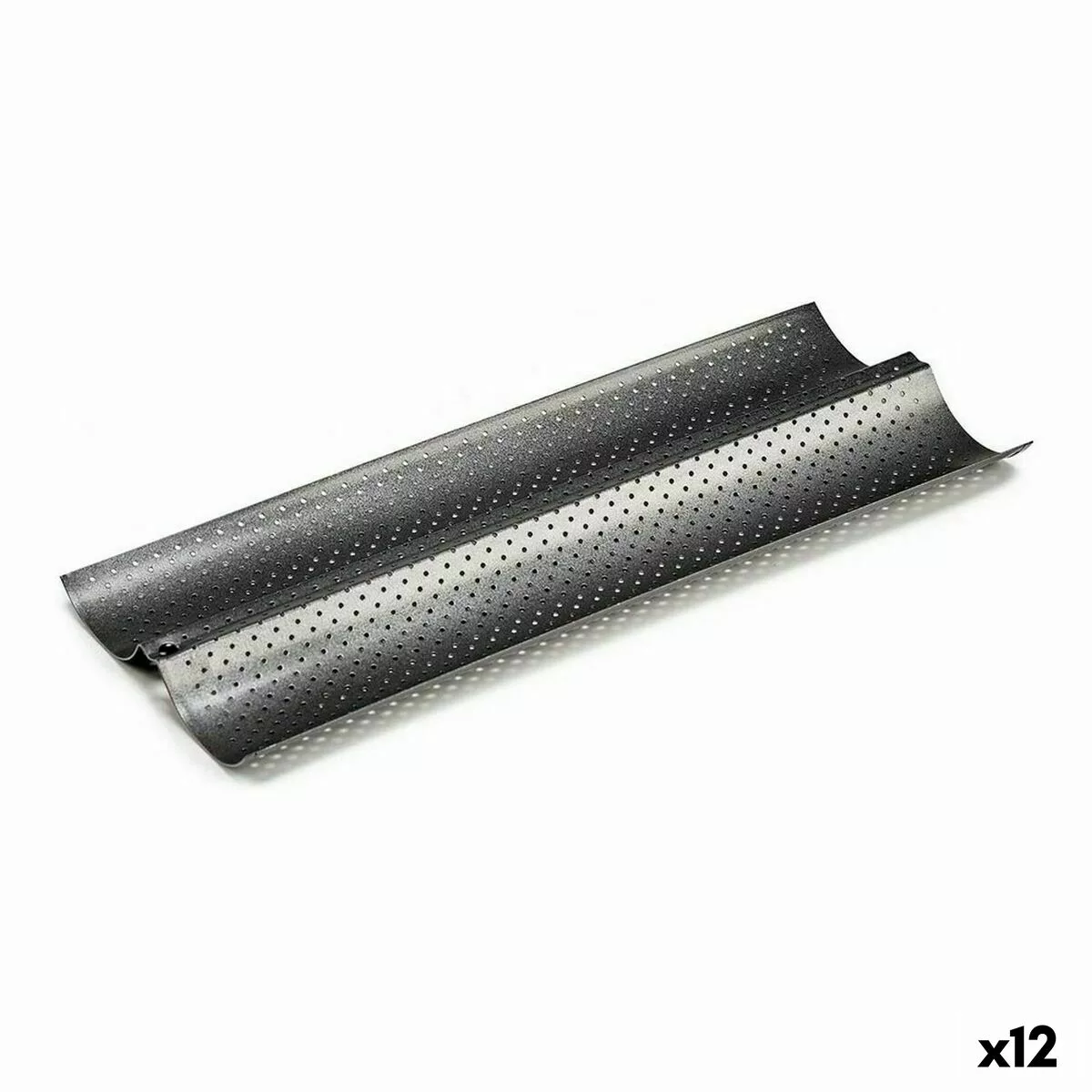 Schale Brot Metall Dunkelgrau Kohlenstoffstahl (16 X 2,5 X 38 Cm) (12 Stück günstig online kaufen