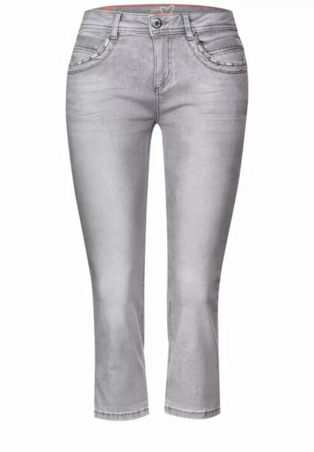 STREET ONE 3/4-Jeans, mit Pailletten- und Stickdetails günstig online kaufen
