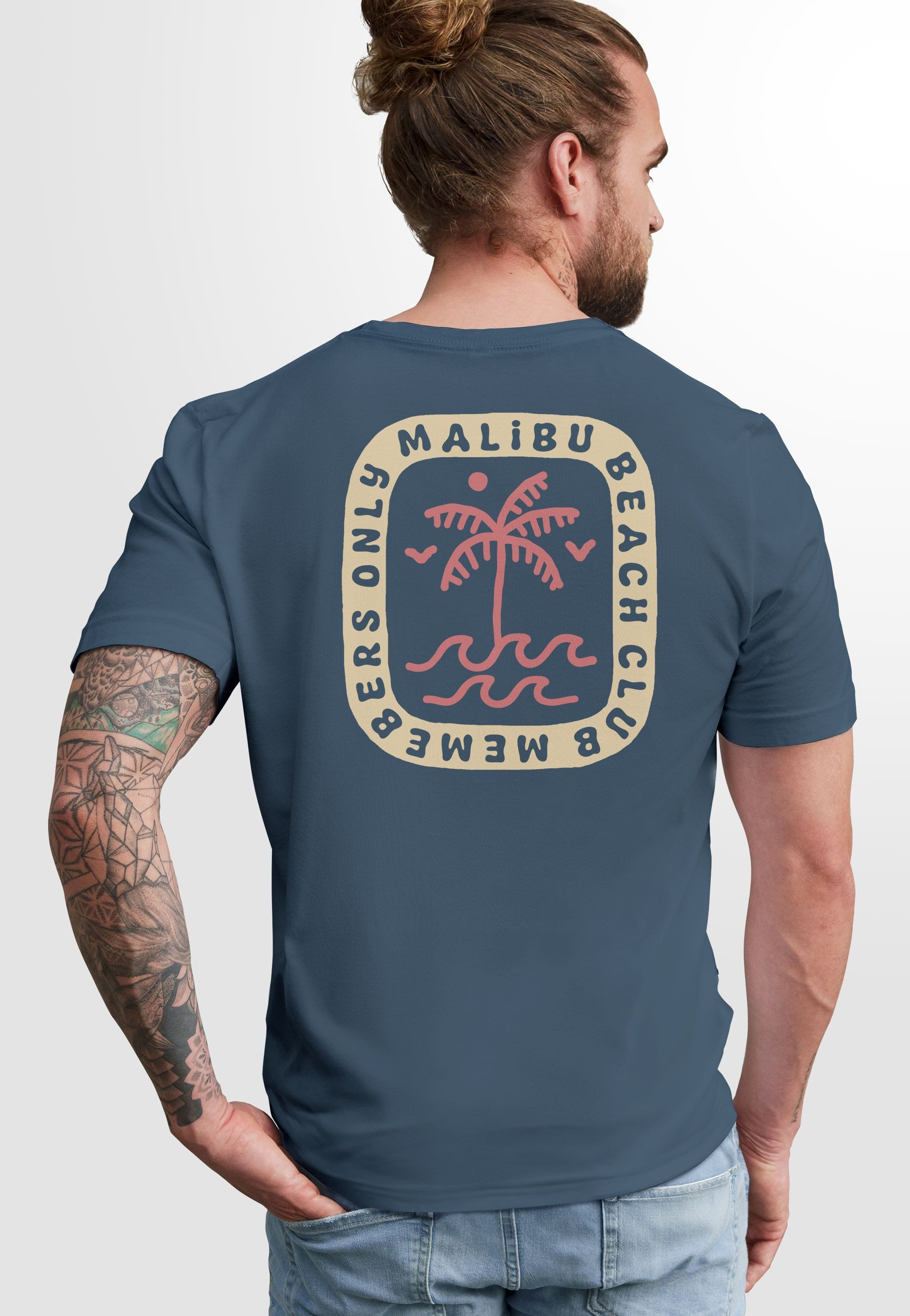 Neverless Print-Shirt Herren T-Shirt Backprint Surfer günstig online kaufen