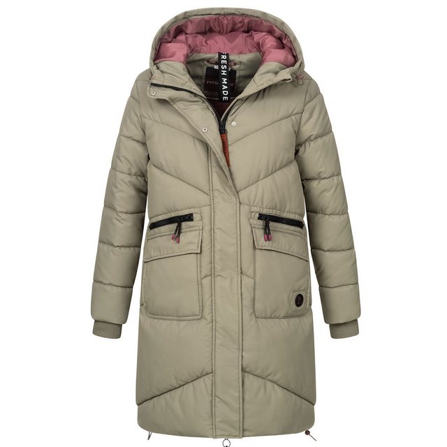 SUBLEVEL Steppjacke Damen Mantel mit Kapuze lange Winter Jacke Langer Parka günstig online kaufen