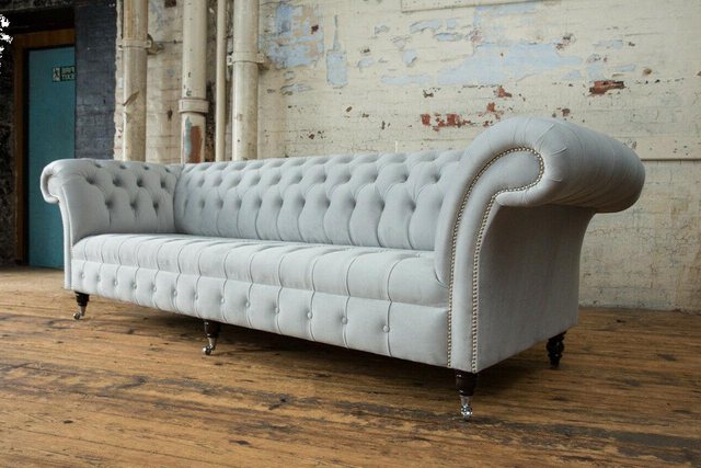 Xlmoebel Sofa Großes Sofa aus Stoff mit Chesterfield-Stil, 3-Sitzer-Polster günstig online kaufen