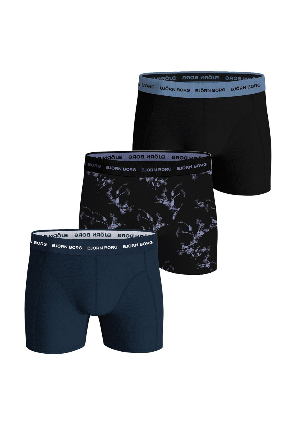 Bjorn Borg Boxers Cotton Stretch 3-Pack Schwarz Blau - Größe L günstig online kaufen