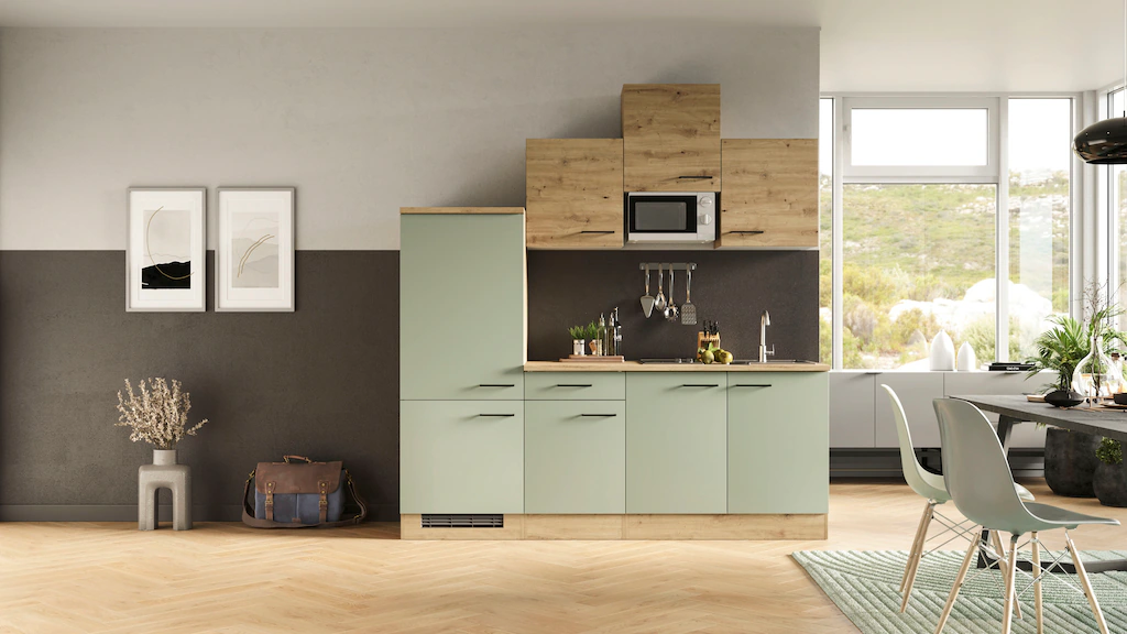 Flex-Well Küche "Cara", mit E-Geräten, Gesamtbreite 210 cm, in weiten Farbe günstig online kaufen