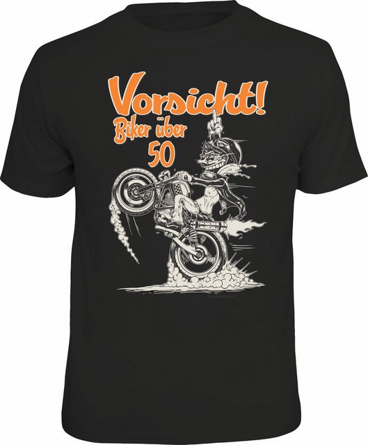 RAHMENLOS® T-Shirt für Motorradfahrer - Vorsicht, Biker über 50 günstig online kaufen