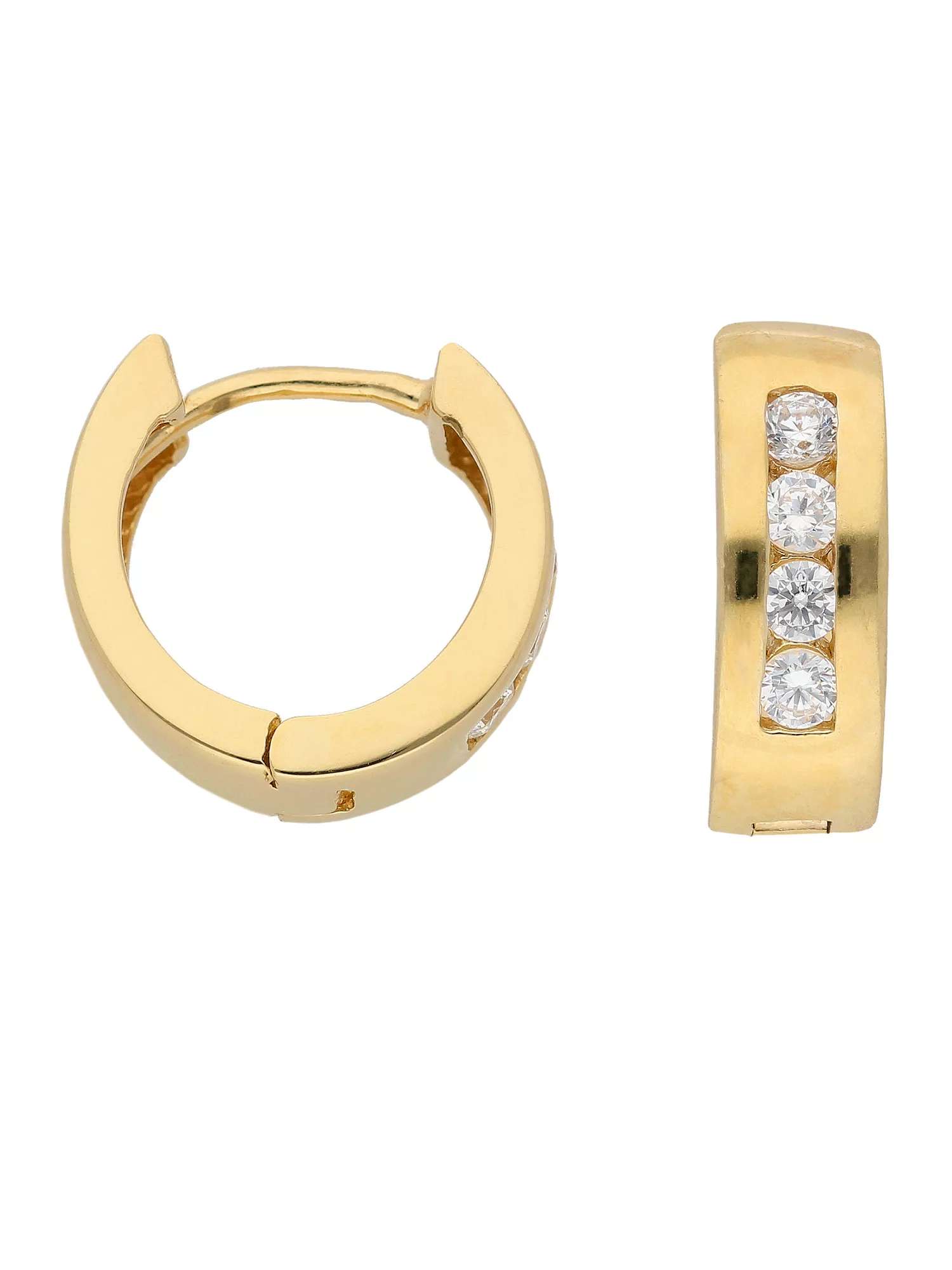 Adelia´s Paar Ohrhänger "333 Gold Ohrringe Creolen Ø 12 mm", mit Zirkonia G günstig online kaufen