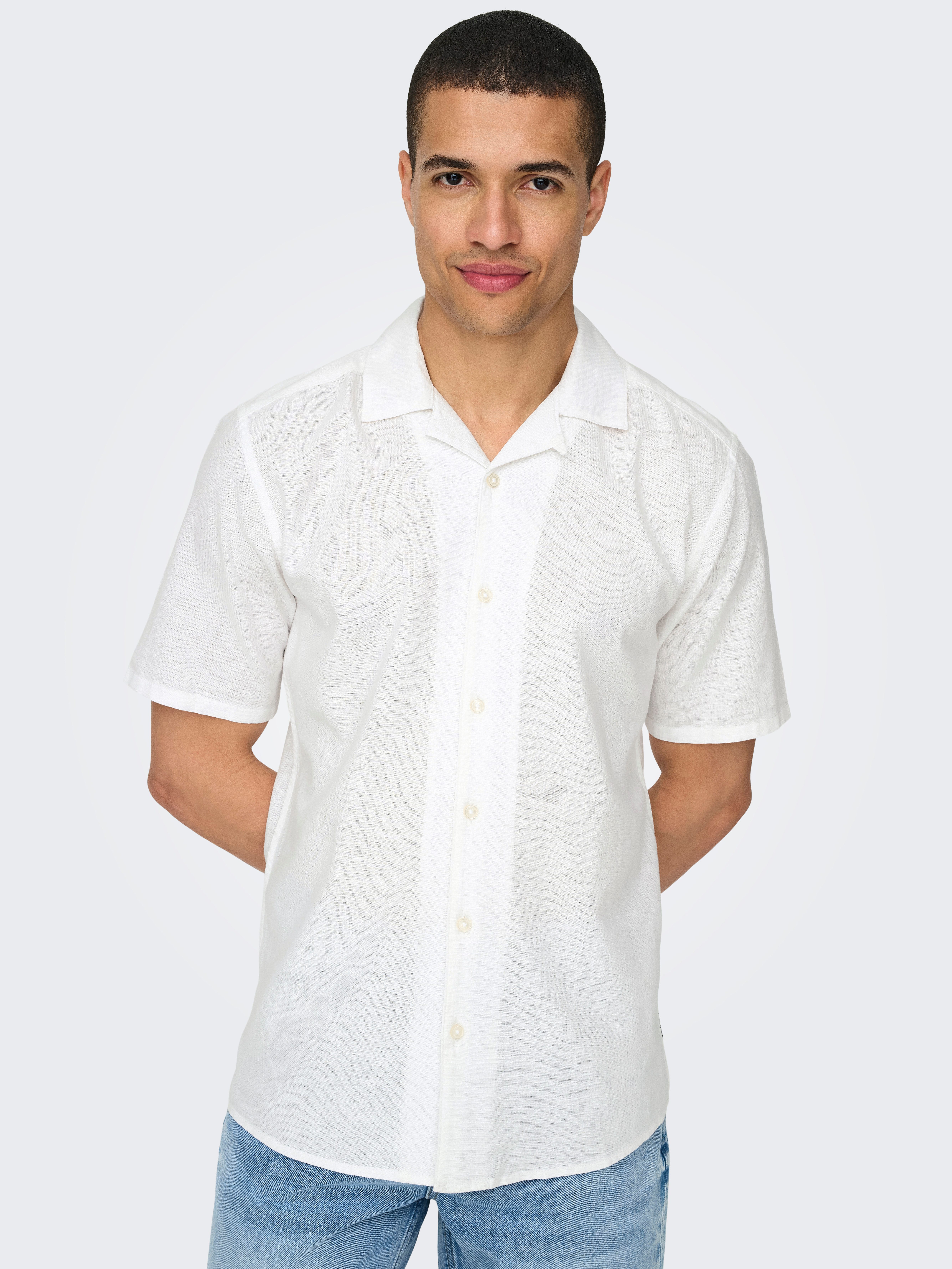 ONLY & SONS Kurzarmhemd "ONSCAIDEN SS SOLID RESORT LINEN NOOS" günstig online kaufen