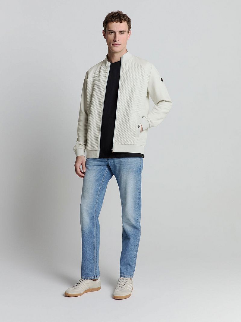 No Excess-Strickjacke Zipper Jacquard Chalk - Größe XXL günstig online kaufen