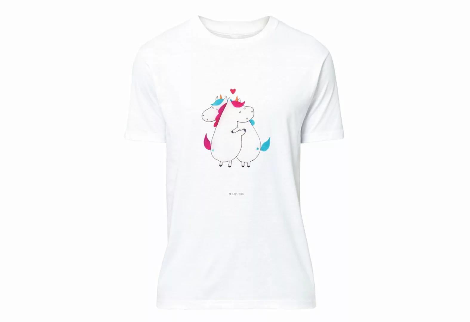 Mr. & Mrs. Panda T-Shirt Einhorn Mitteilung - Weiß - Geschenk, Party, Unico günstig online kaufen