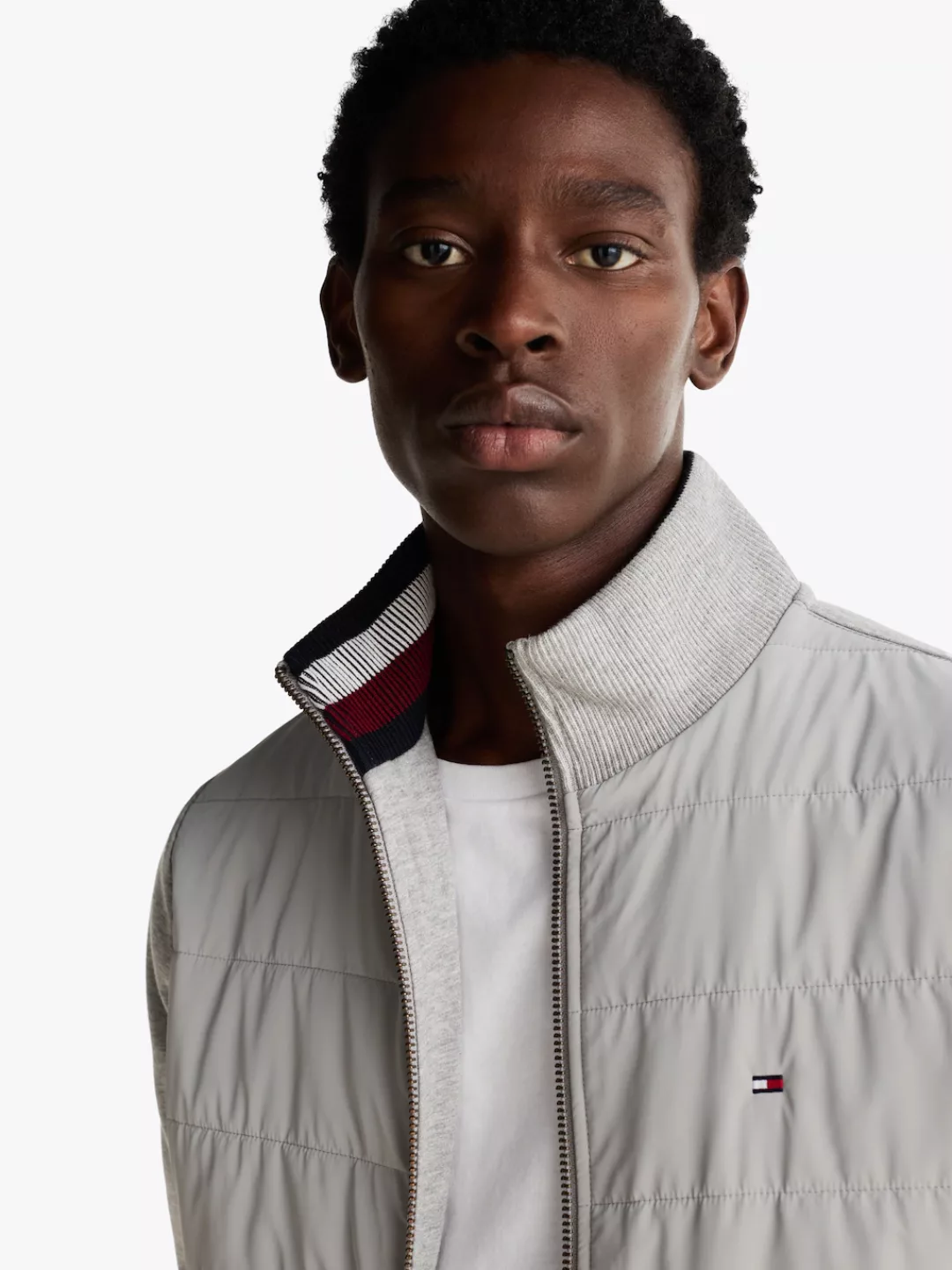 Tommy Hilfiger Sweatjacke "MIX MEDIA ZIP THRU STAND CLR", Bahnen vorne mit günstig online kaufen