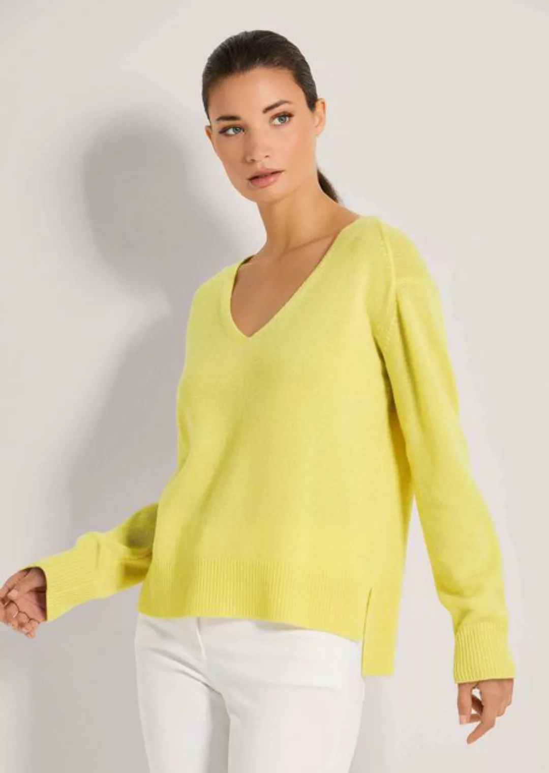 MADELEINE Strickpullover Kaschmir-Pullover mit V-Ausschnitt günstig online kaufen