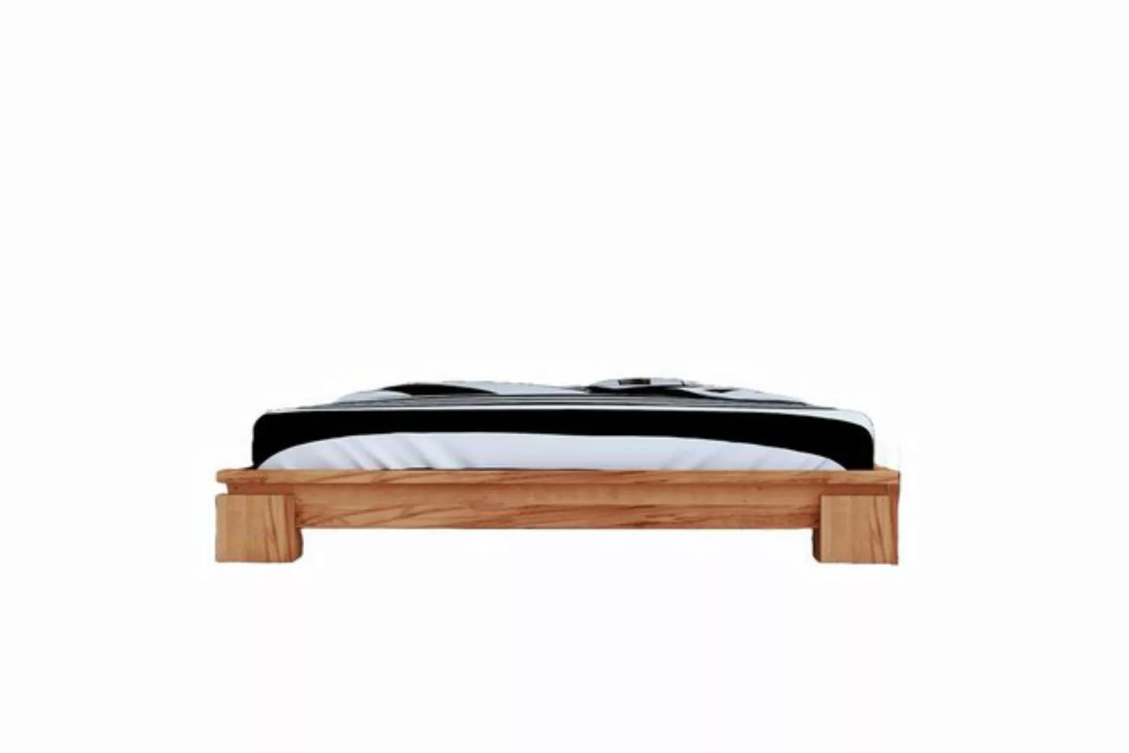 Natur24 Einzelbett Bett Tinci 3 niedrige Höhe 120x210 Kernbuche massiv ohne günstig online kaufen