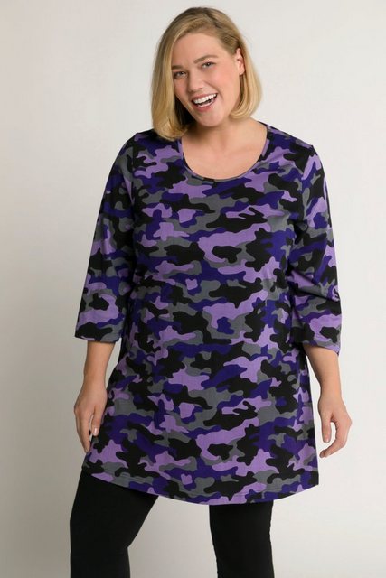Ulla Popken Longshirt Longshirt Camouflage Rundhals 3/4-Arm günstig online kaufen