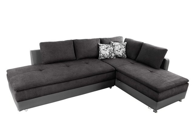 luma-home Ecksofa 15105, Dauerschläfer-Doppelbett 306x223 cm, Schwenkteil l günstig online kaufen