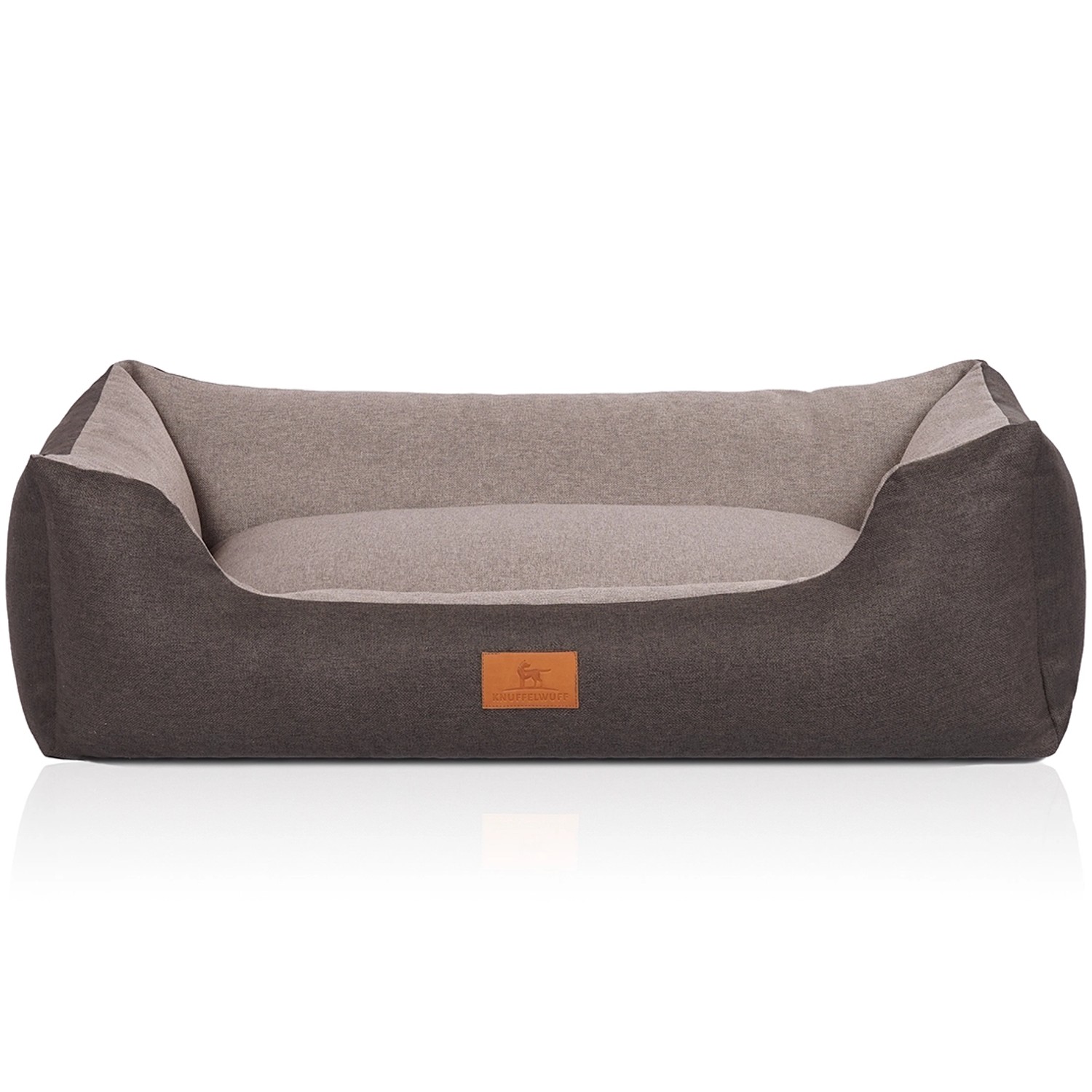 Knuffelwuff Hundebett Luke Velours M-L 85 x 63cm Schwarz-Grau günstig online kaufen