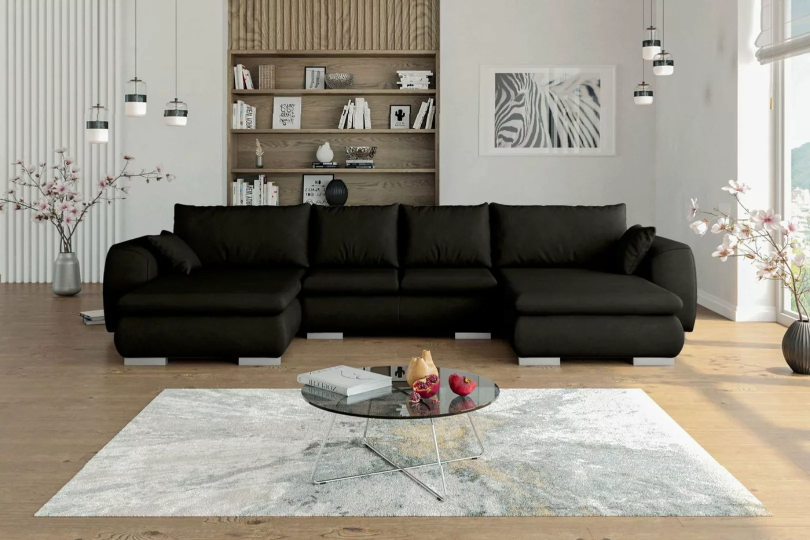 Stylefy Wohnlandschaft Clemens, Sofa, U-Form, Wellenfederung günstig online kaufen