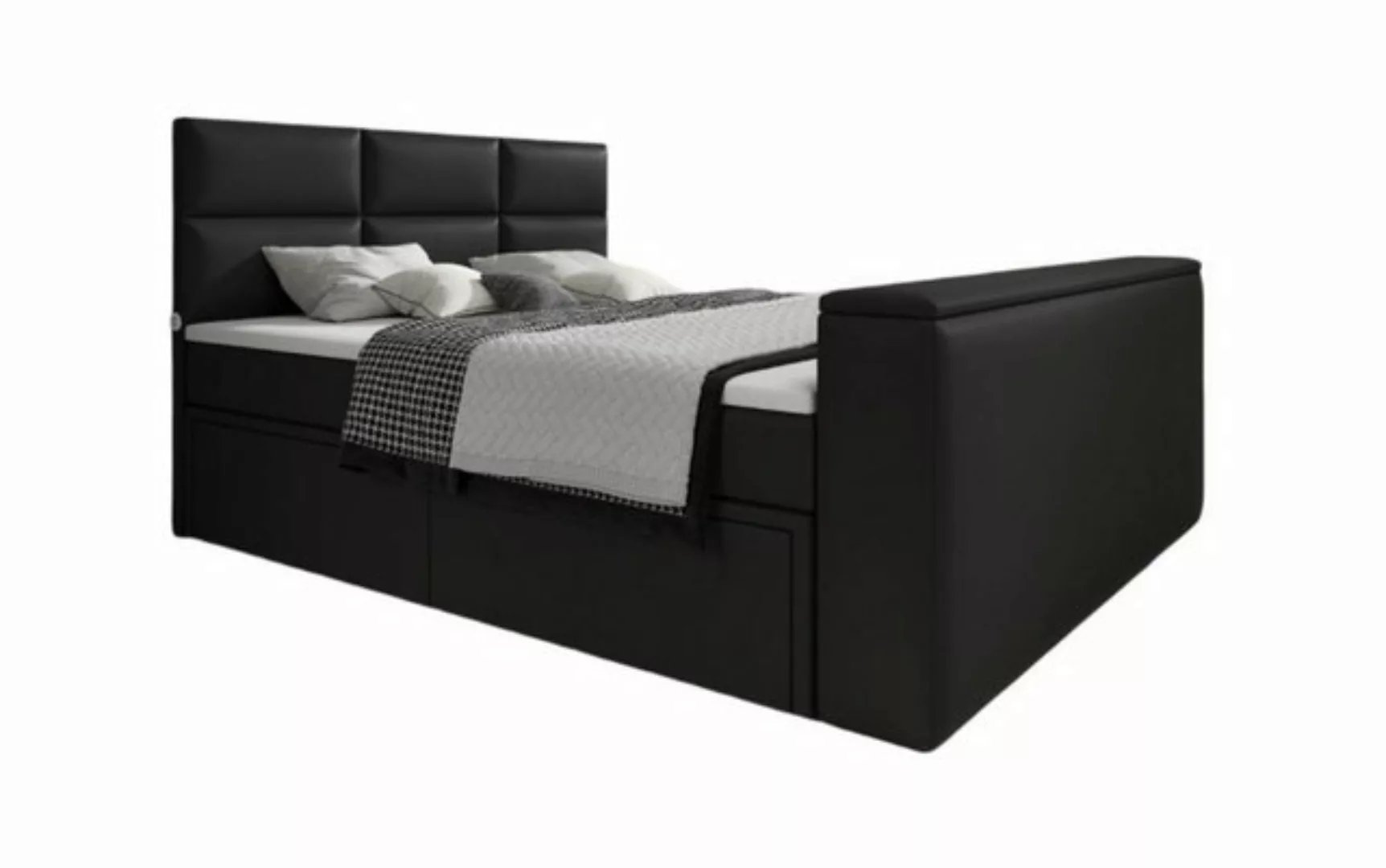 Luxusbetten24 Boxspringbett Carito, mit TV Lift, USB-Anschluss und Stauraum günstig online kaufen