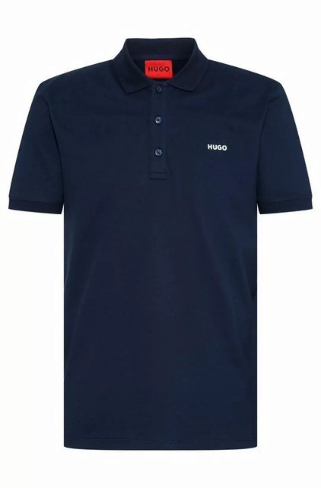 HUGO Poloshirt Poloshirt aus Stretch-Baumwolle mit kontrastfarbenem Logo (1 günstig online kaufen