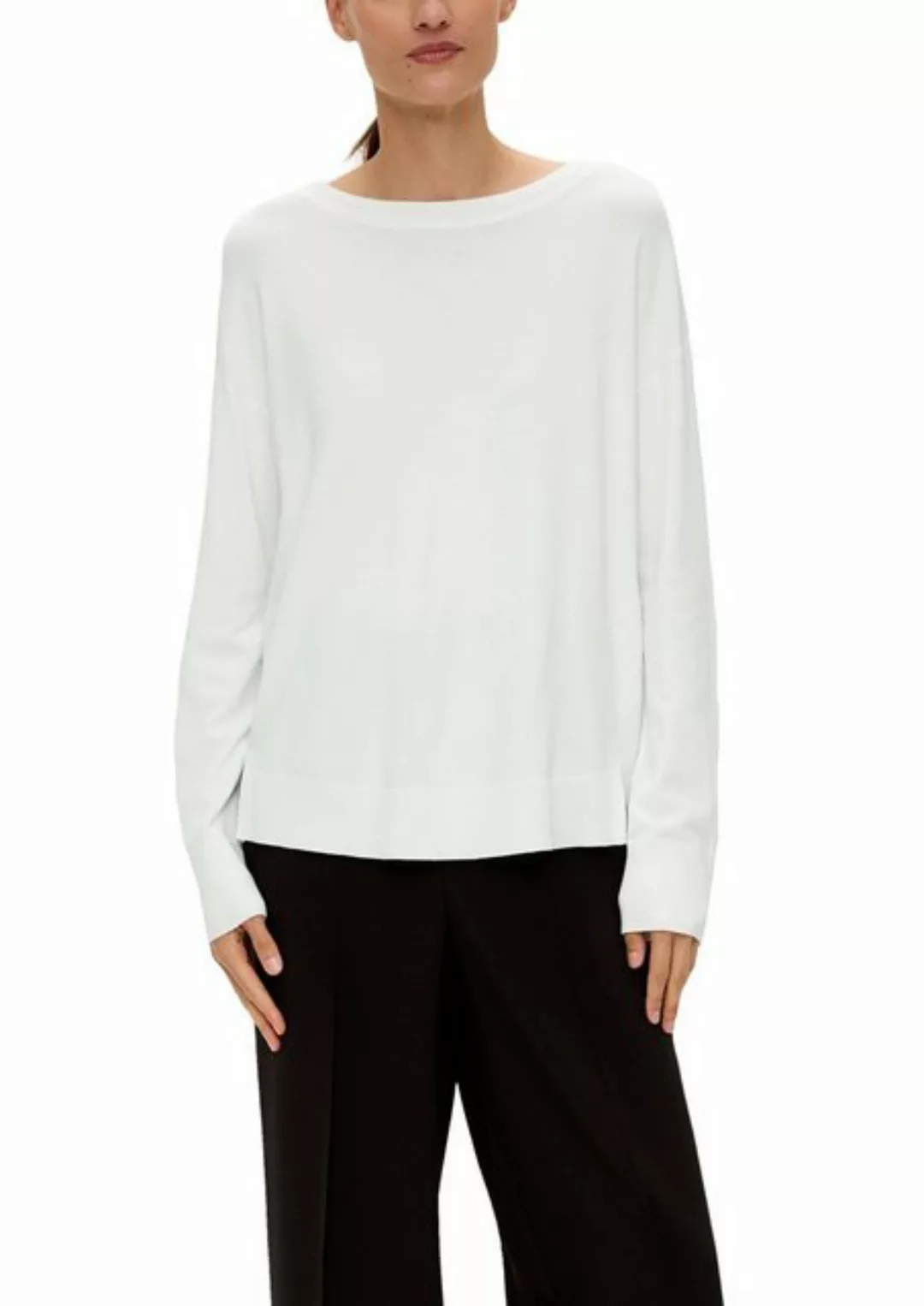 s.Oliver BLACK LABEL Longpullover mit Drop-Shoulder Look günstig online kaufen