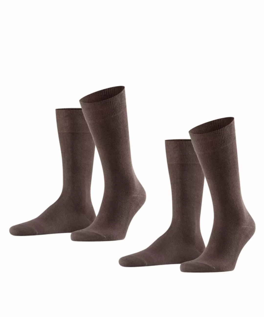 FALKE Swing 2-Pack Herren Socken, 43-46, Braun, Uni, Baumwolle, 14633-59300 günstig online kaufen