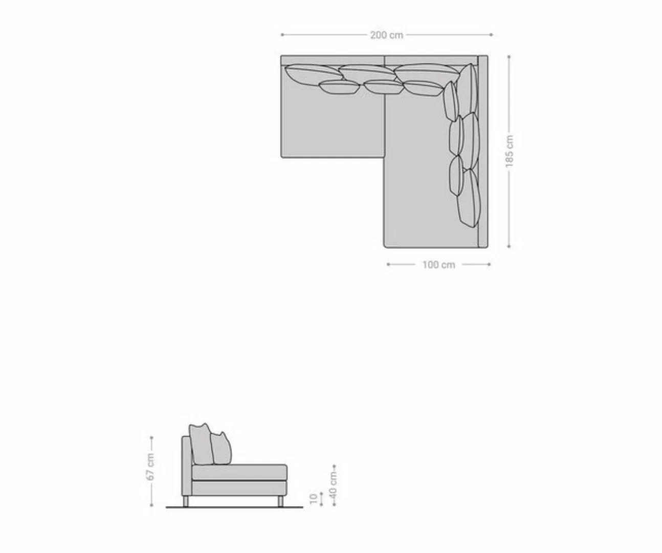 DELIFE Ecksofa Clovis, Weiss Hellgrau Ottomane Rechts Ecksofa modular günstig online kaufen