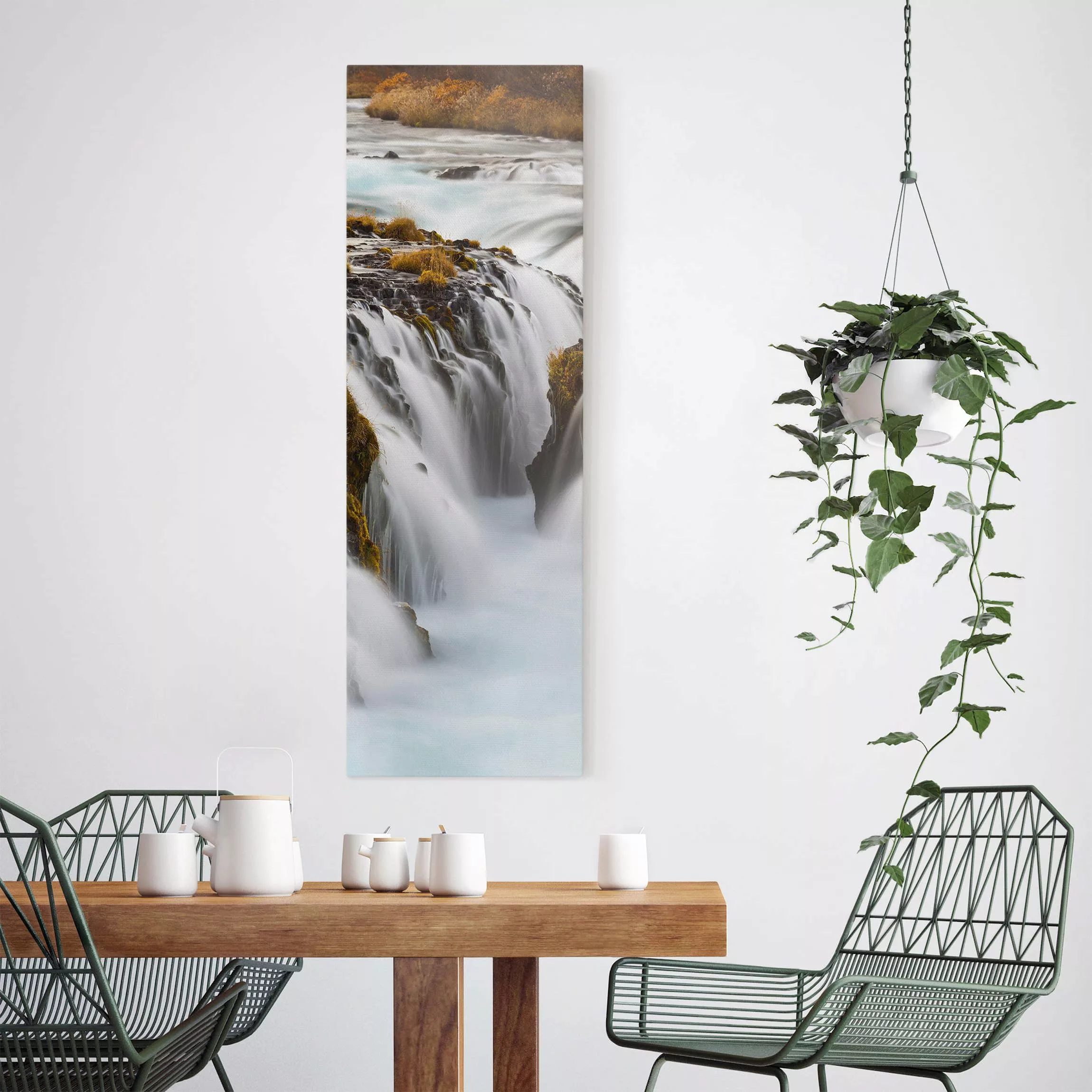 Leinwandbild Wasserfall - Hochformat Brúarfoss Wasserfall in Island günstig online kaufen