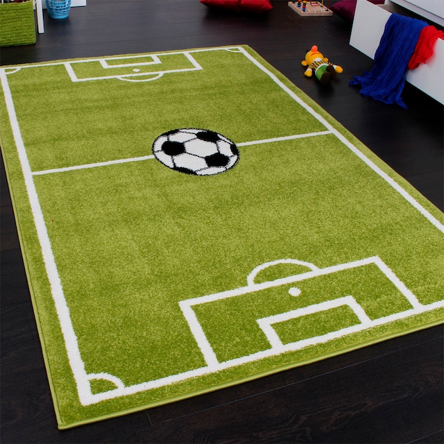 Paco Home Kinderteppich »ECE Fussball 953«, rechteckig, 14 mm Höhe, Kurzflo günstig online kaufen