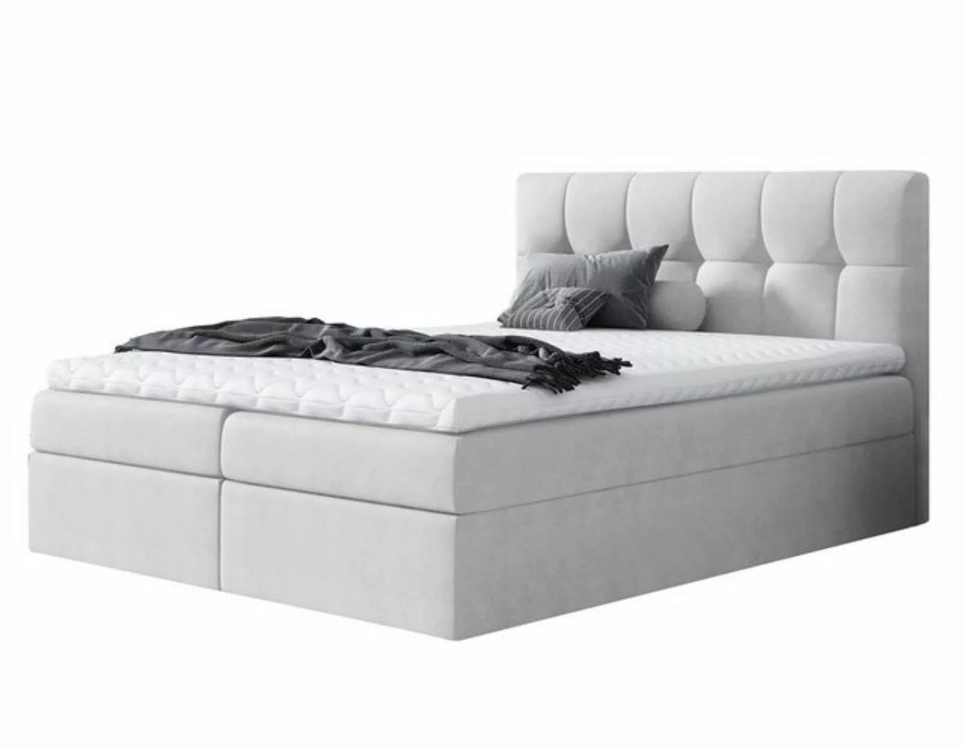 Furnix Boxspringbett RICKIE 140/160/180/200x200 cm mit tiefen Bettkasten & günstig online kaufen