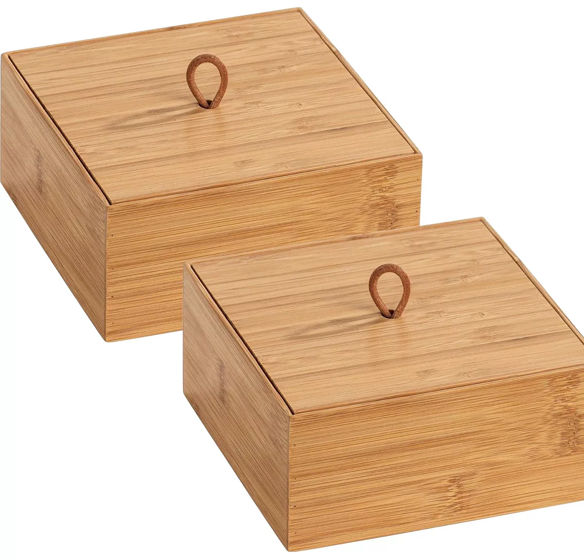 WENKO Bambus Box Terra M mit Deckel 2er Set braun günstig online kaufen