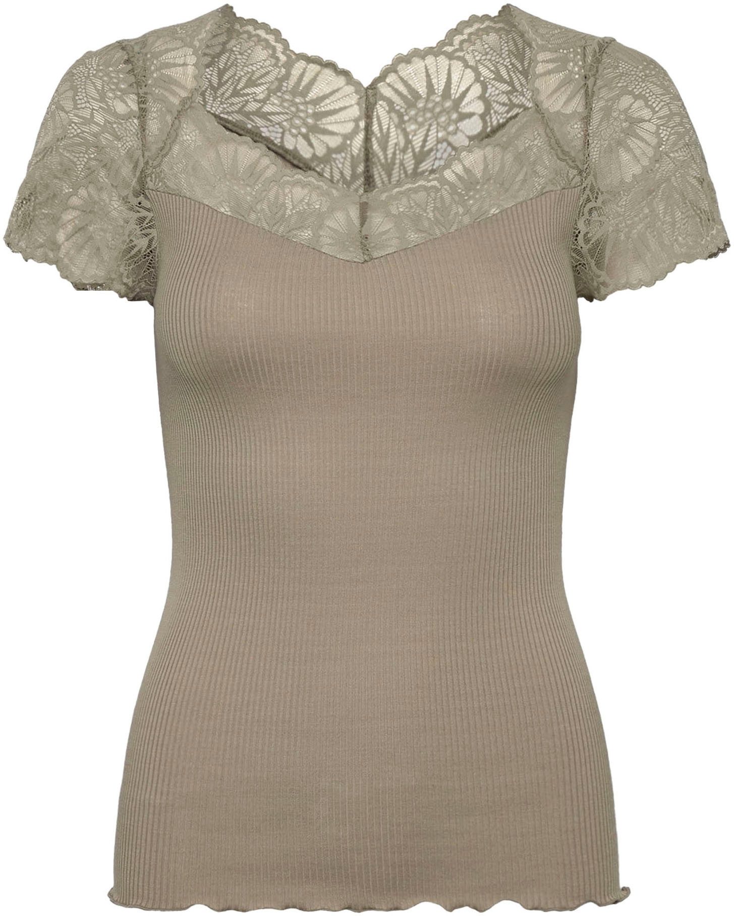 rosemunde T-Shirt elastischer Vintage-Spitzenbesatz, Kurzarm, gewellter günstig online kaufen
