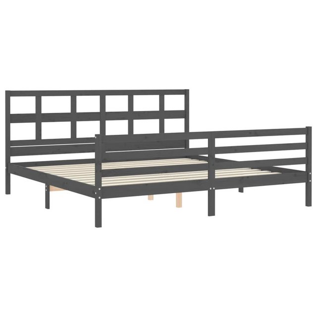 vidaXL Bett Massivholzbett mit Kopfteil Schwarz 200x200 cm günstig online kaufen