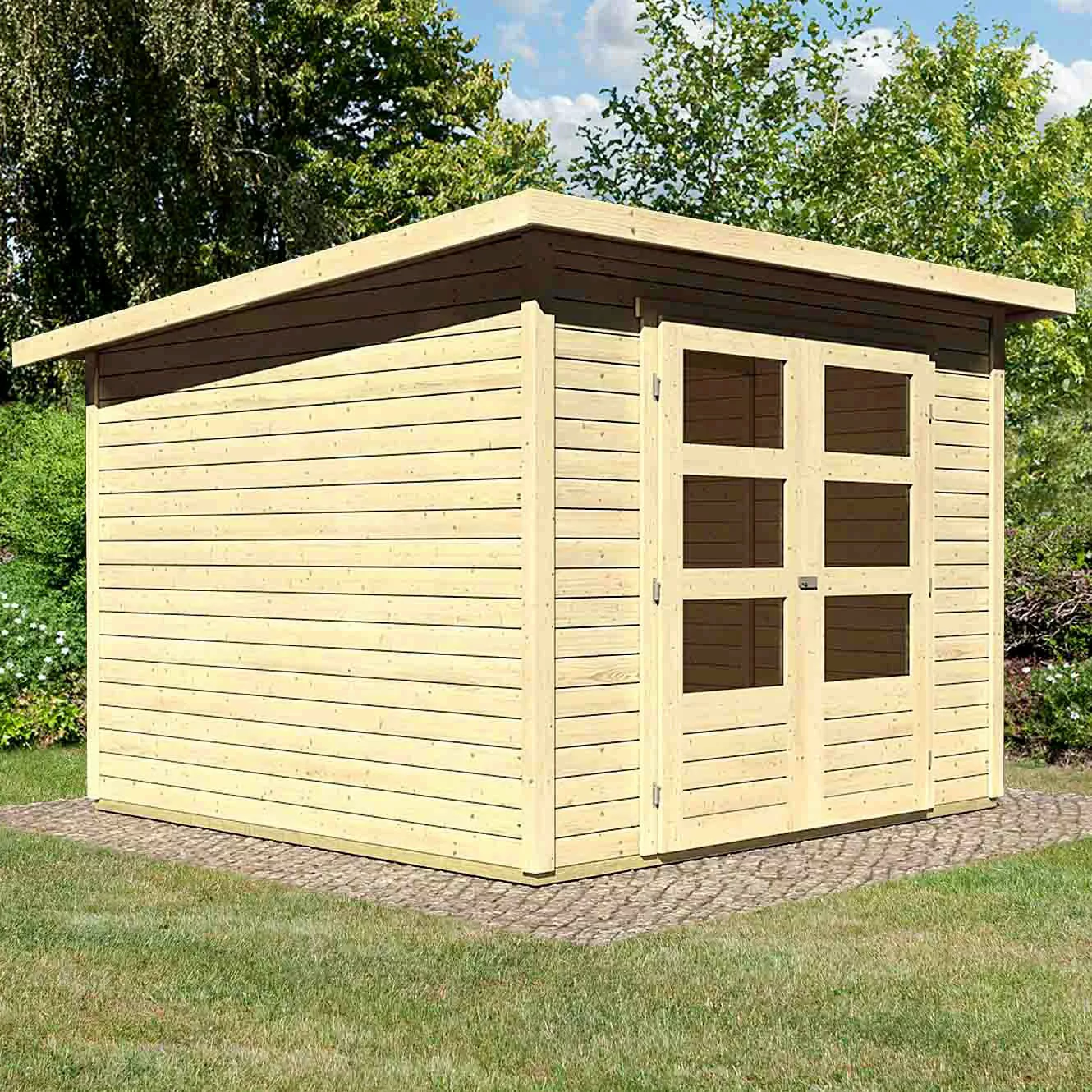 Karibu Gartenhaus "Chiemsee 4", (Set), anthrazit, naturbelassen oder terrag günstig online kaufen