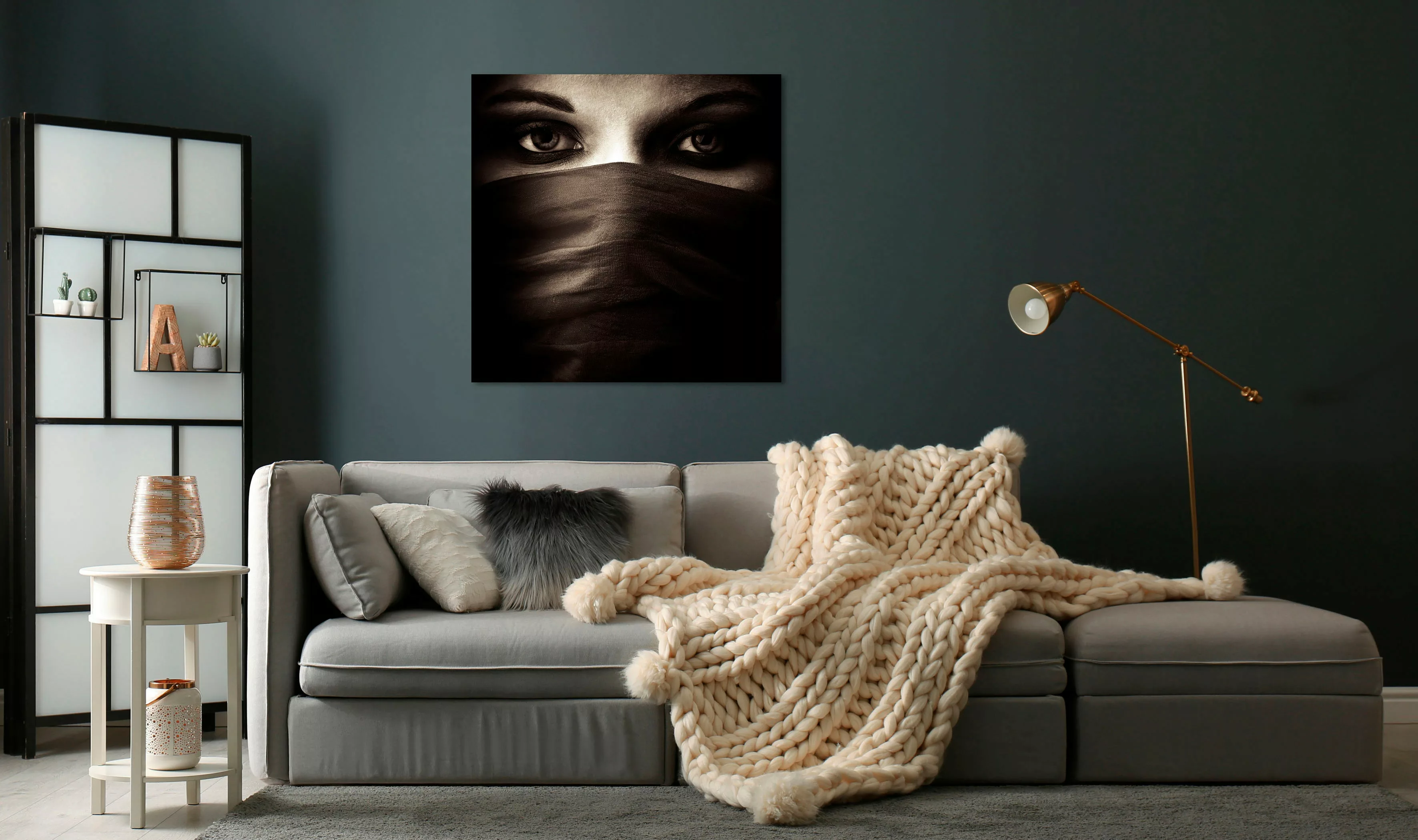 queence Acrylglasbild »Elton«, Gesicht-Religion-Kunst-Frau-Bilder von Fraue günstig online kaufen