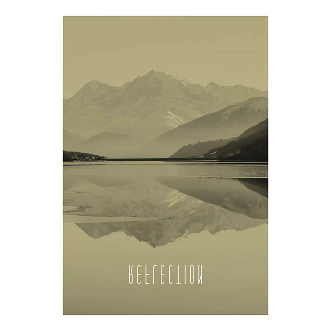 Komar Poster Word Lake Reflection Sand Natur B/L: ca. 50x70 cm günstig online kaufen