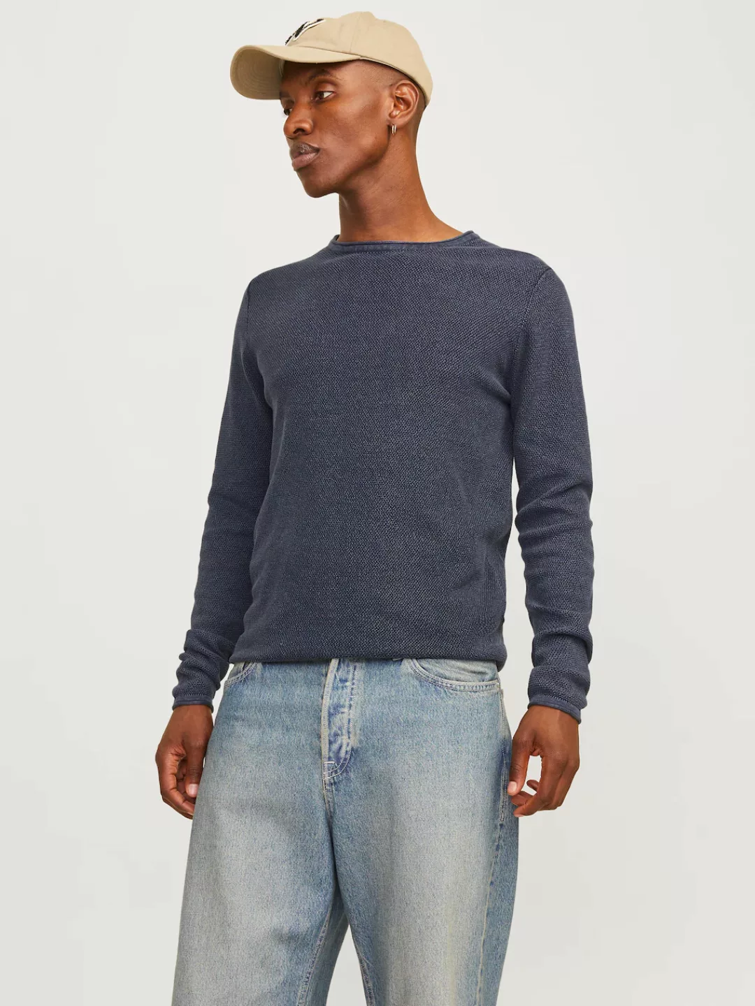 Jack & Jones Rundhalspullover "JJDEAN KNIT CREW NECK AW24", in gewaschener günstig online kaufen