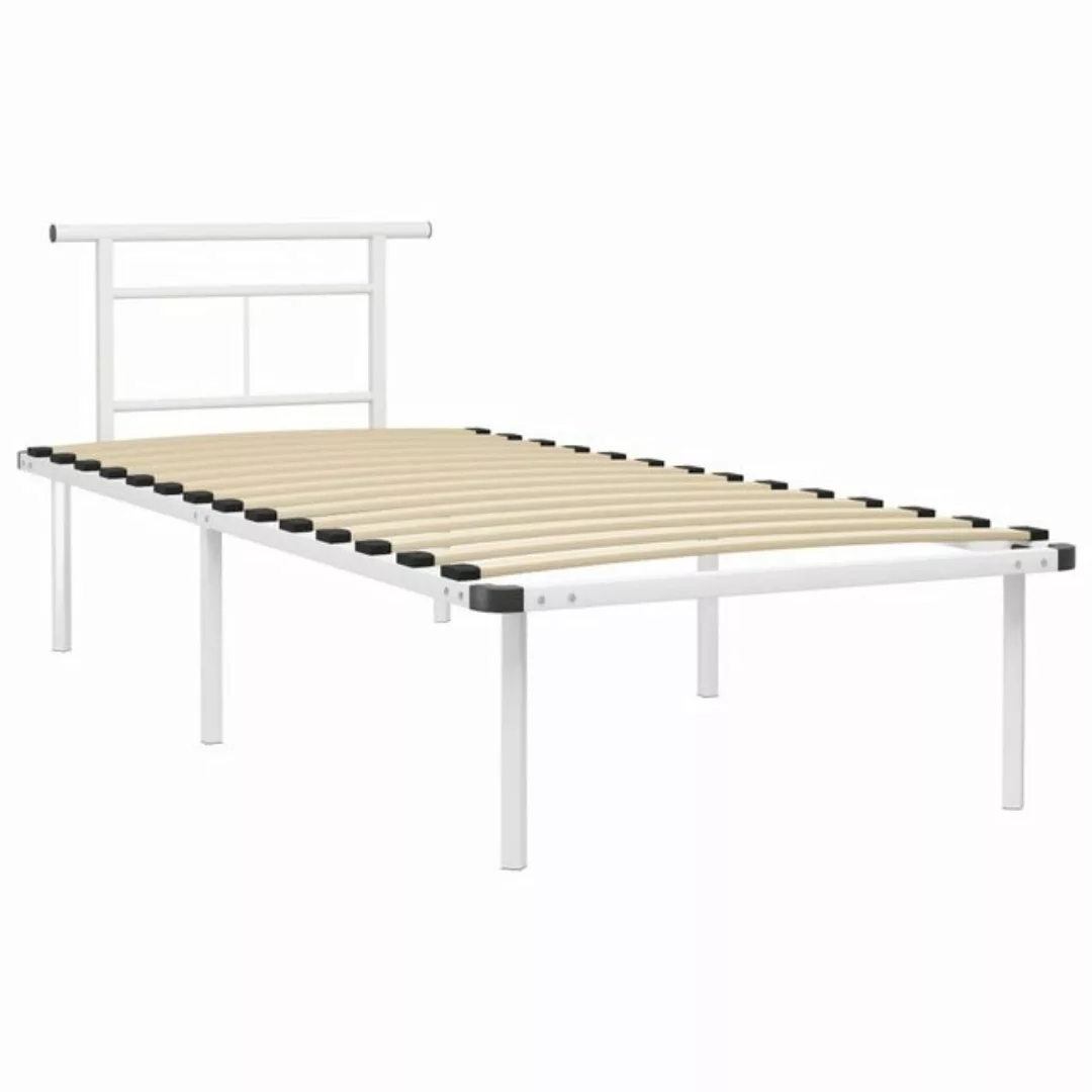 furnicato Bettgestell Weiß Metall 90x200 cm (1-tlg) günstig online kaufen