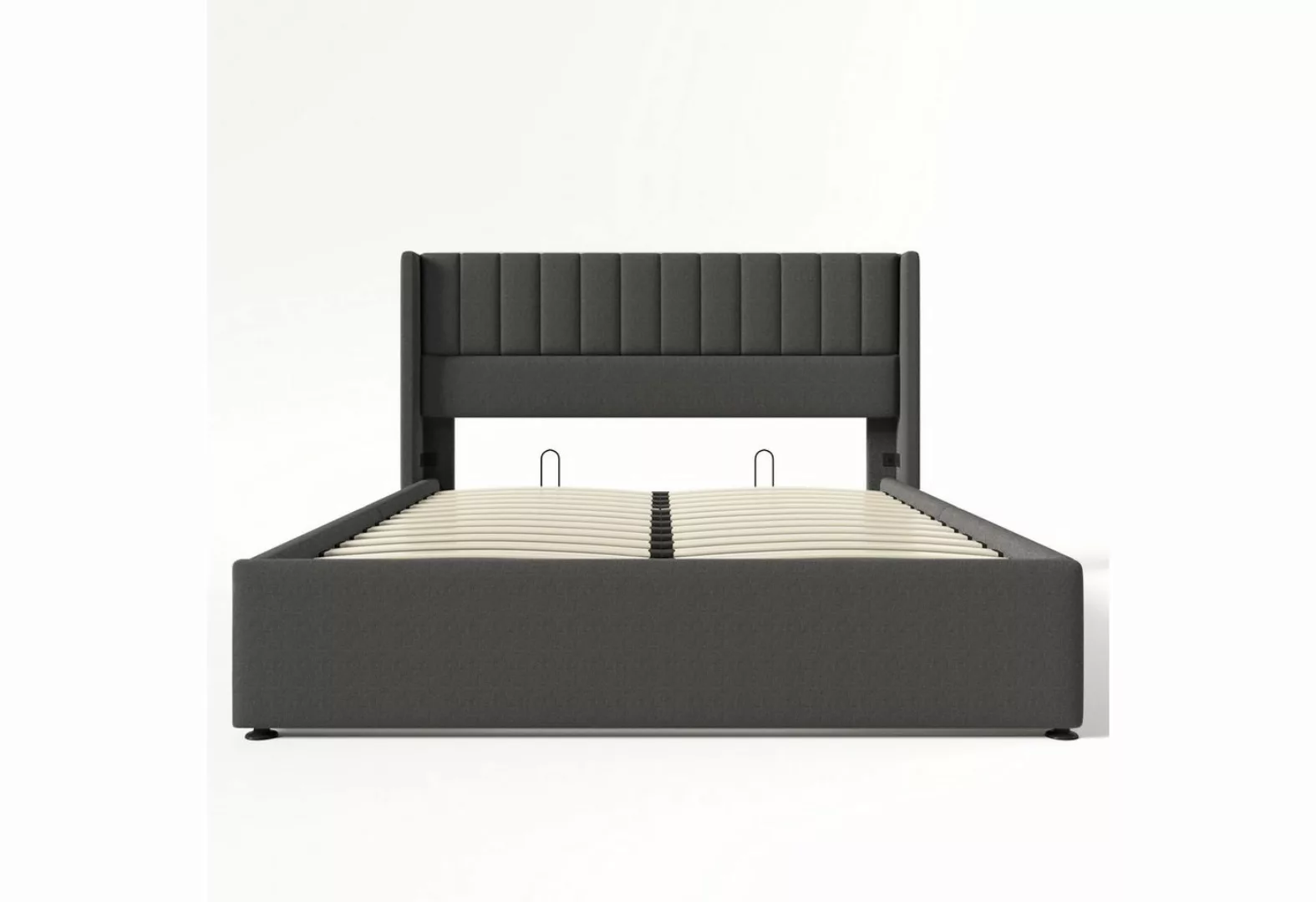 Gotagee Polsterbett Doppelbett mit Stauraum+Lattenrost Leinen Beige/Grau fl günstig online kaufen