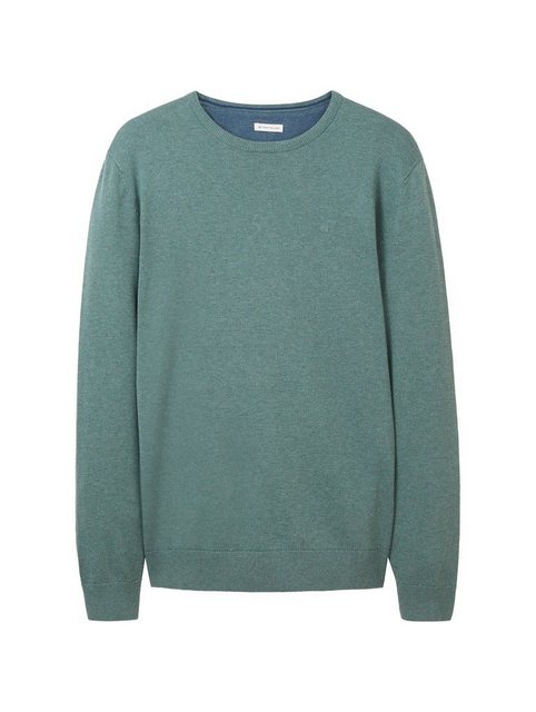 TOM TAILOR Sweatshirt Basic Crew Neck Sweater melierter Strickpullover (1-t günstig online kaufen