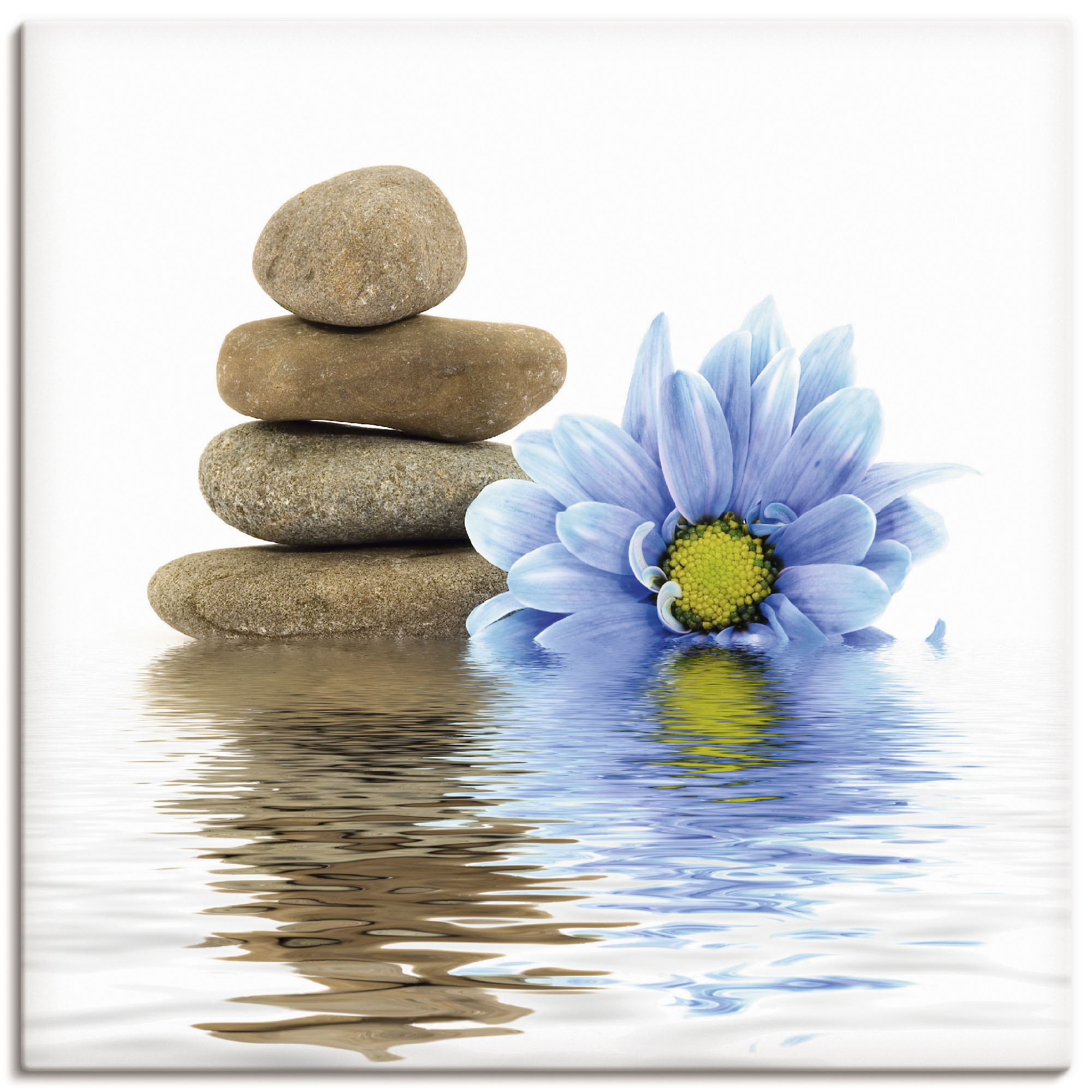 Artland Wandbild "Therapie-Steine mit einzelnen Blumen", Zen, (1 St.), als günstig online kaufen