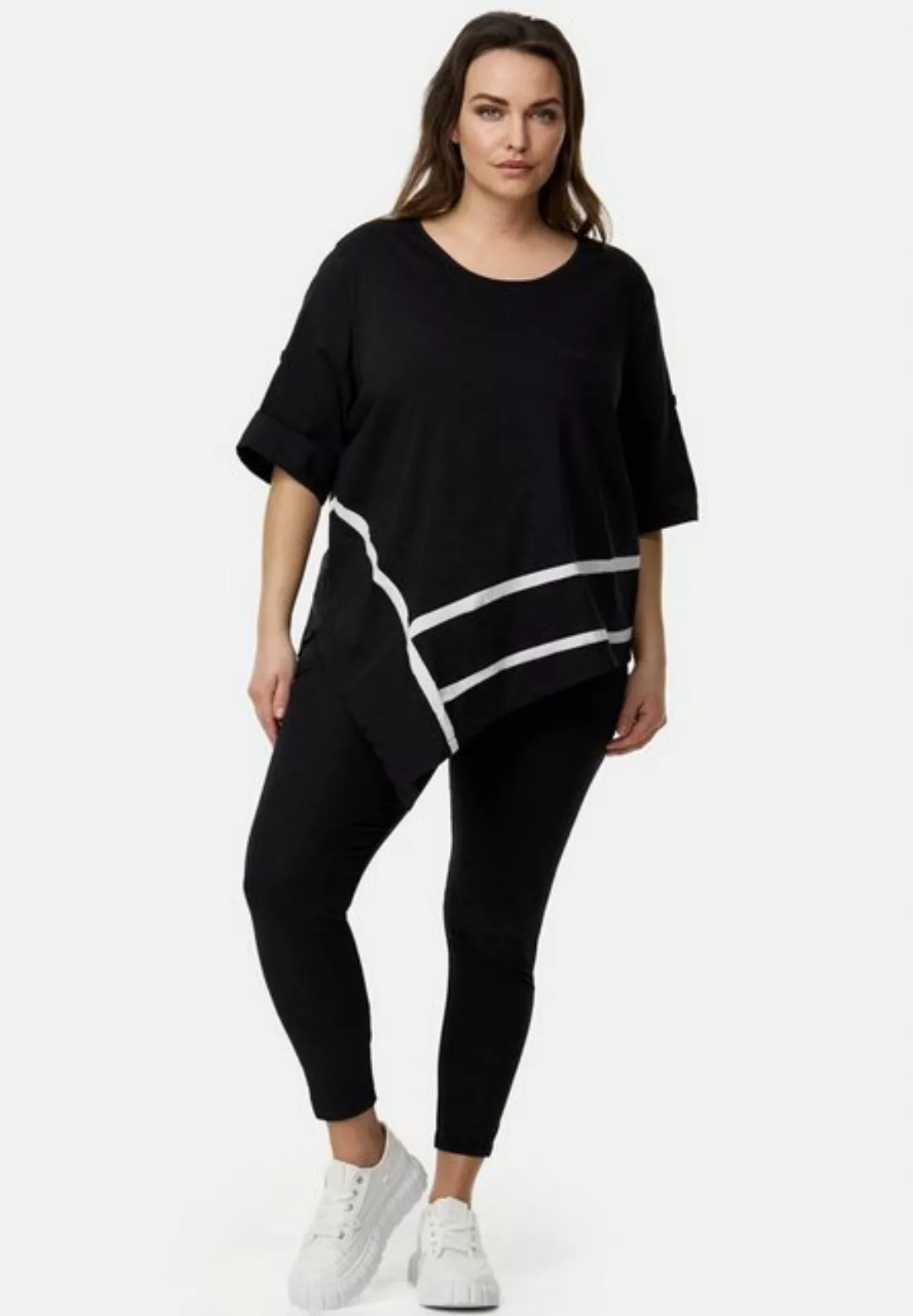 Kekoo Tunikashirt A-Linie Shirt aus Parachute Stretch mit eleganten Paspeli günstig online kaufen