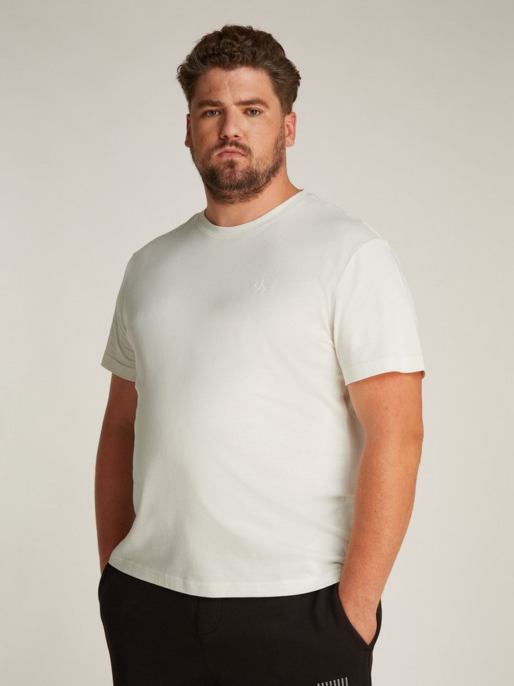 Calvin Klein Jeans Plus T-Shirt Plus Textured Monologo Tee in Großen Größen günstig online kaufen