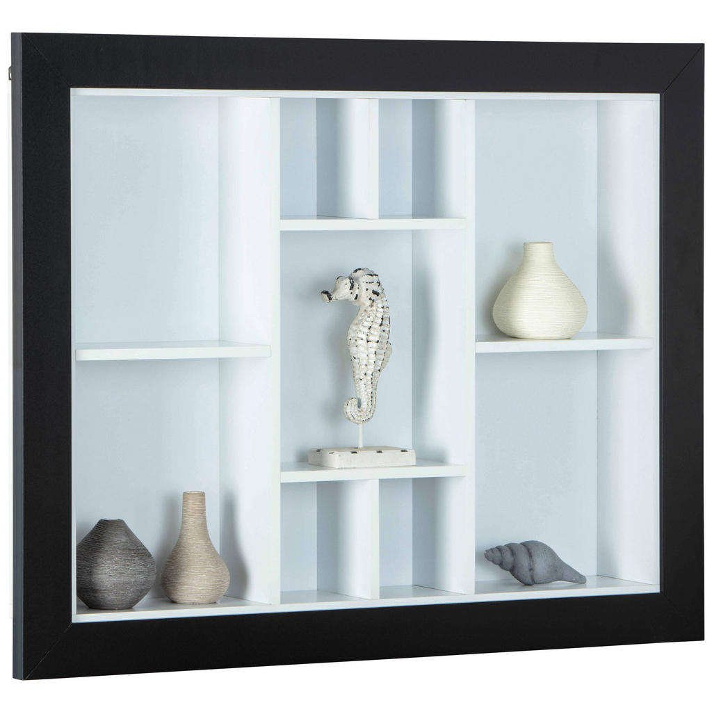 Vitrine Quarium schwarz weiß MDF B/H/T: ca. 91x70,5x13,7 cm günstig online kaufen