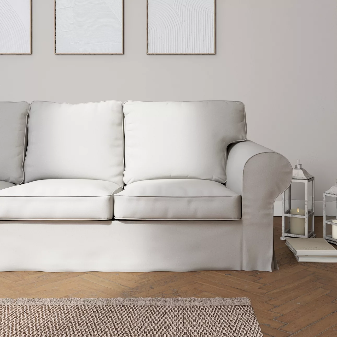 Bezug für Ektorp 3-Sitzer Schlafsofa, neues Modell (2013), hellgrau, 40cm x günstig online kaufen