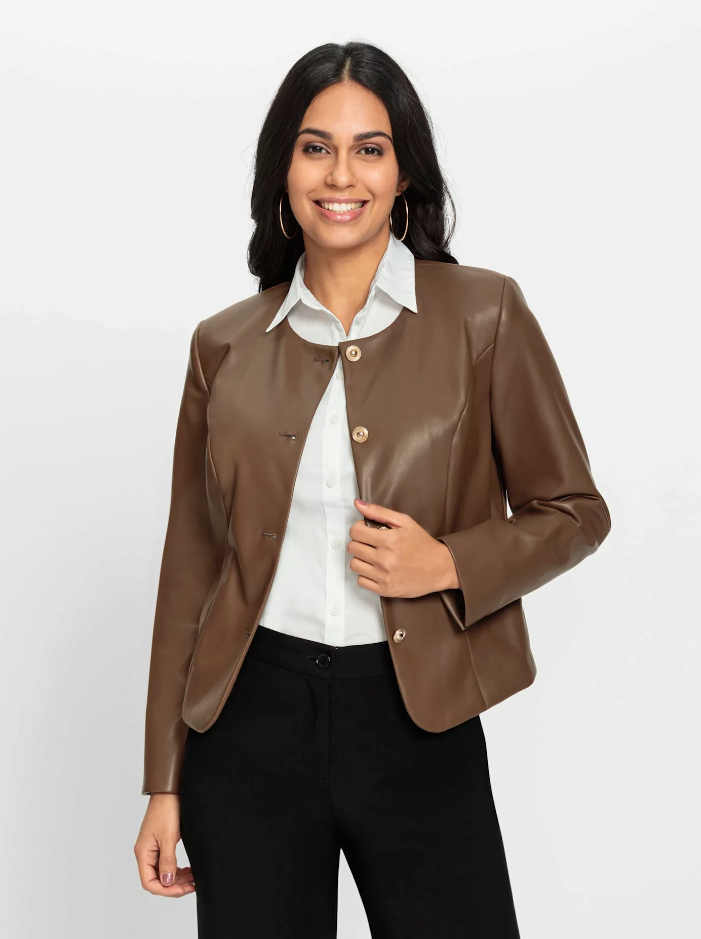 Lady Lederimitat-Blazer "Lederimitat-Blazer" günstig online kaufen