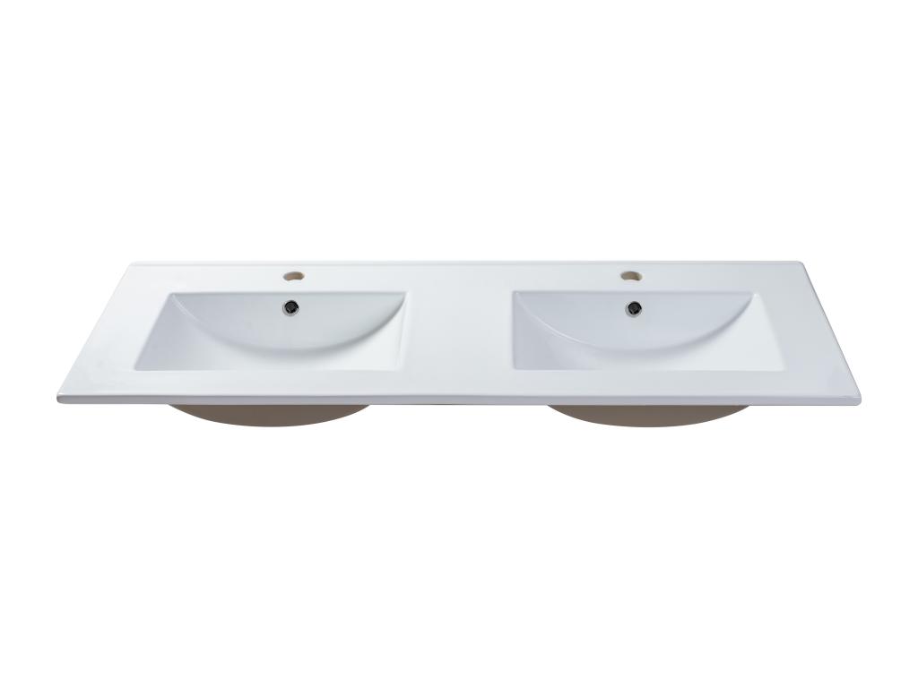 Waschbecken rechteckig - 122 x 46,5 cm - Keramik - Weiß - MOTIAC günstig online kaufen