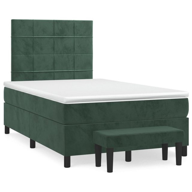 vidaXL Boxspringbett Boxspringbett mit Matratze und Fusshocker Samt (120 x günstig online kaufen