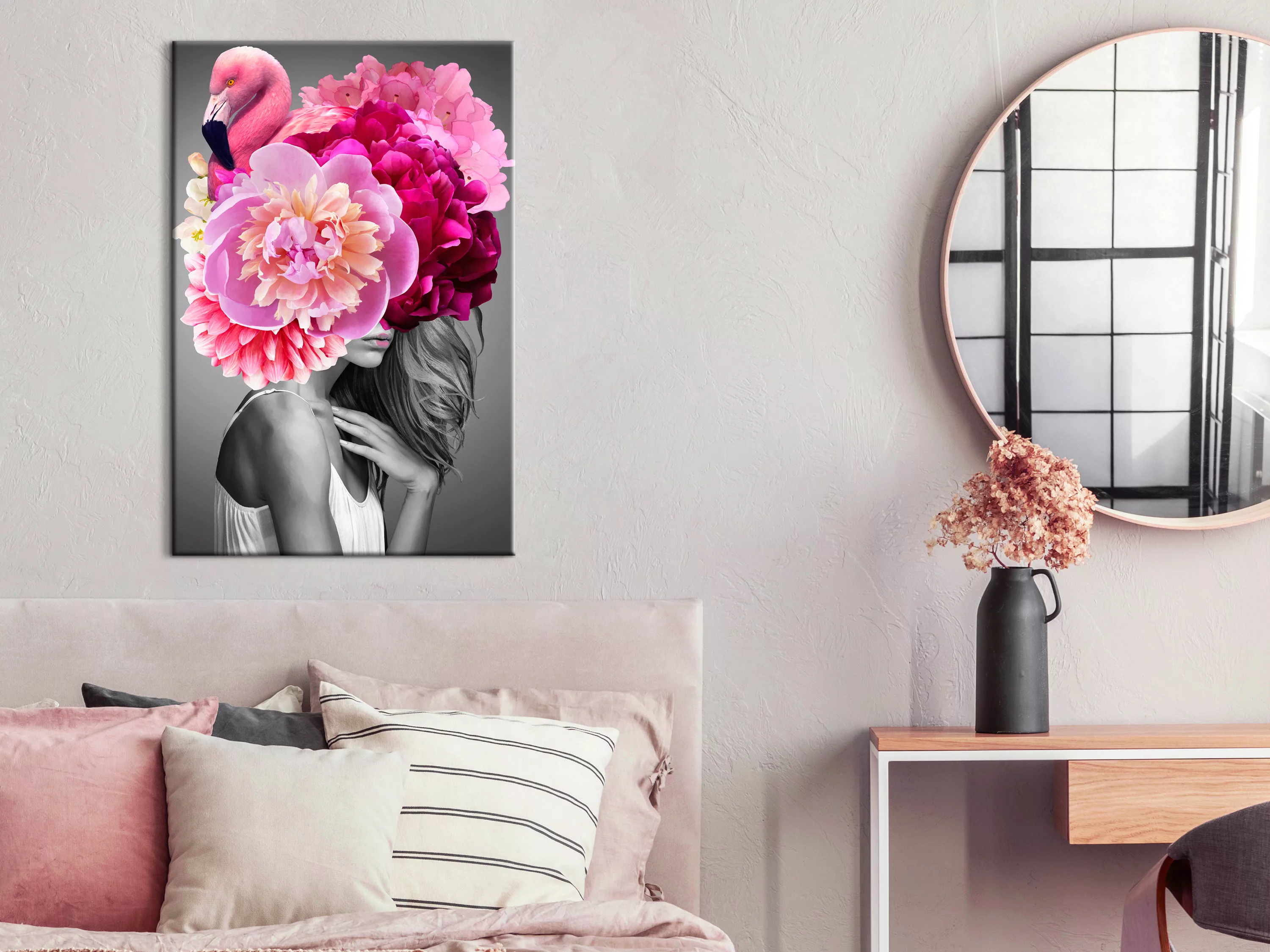 Wandbild - Flamingo Girl (1 Part) Vertical günstig online kaufen