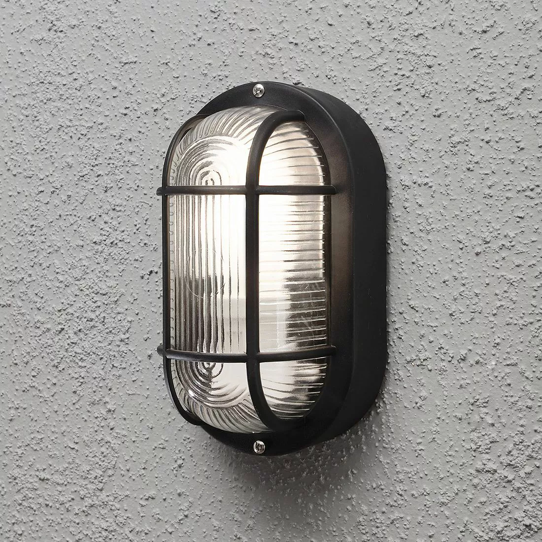 Außenwandlampe Elmas oval, schwarz günstig online kaufen