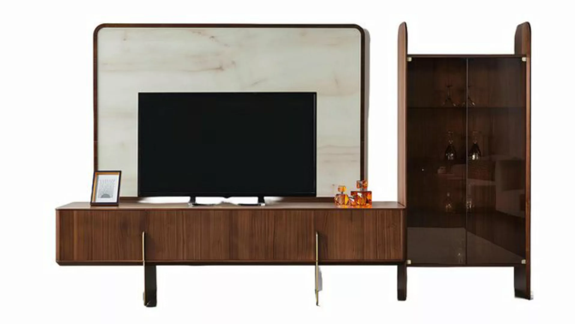 Xlmoebel Vitrine Wohnzimmermöbel-Set mit Vitrine, TV-Sideboard und TV-Ständ günstig online kaufen